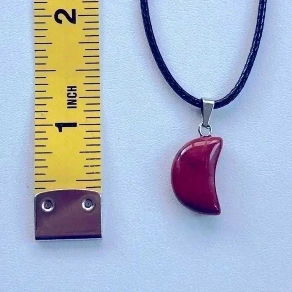 Mahogany Moon Pendant Leather Necklace NWT